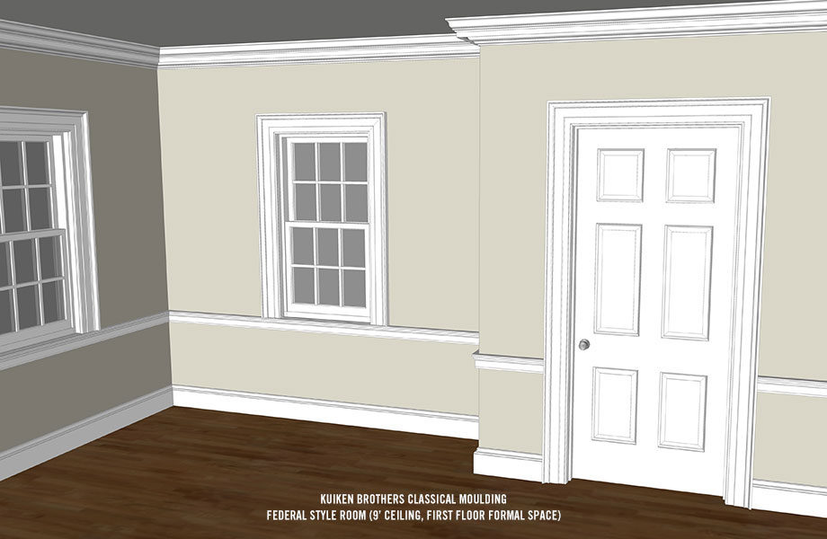 Kuiken Brothers Classical Moulding - Federal Style Room (9 ft Ceiling, First Floor Formal Space)