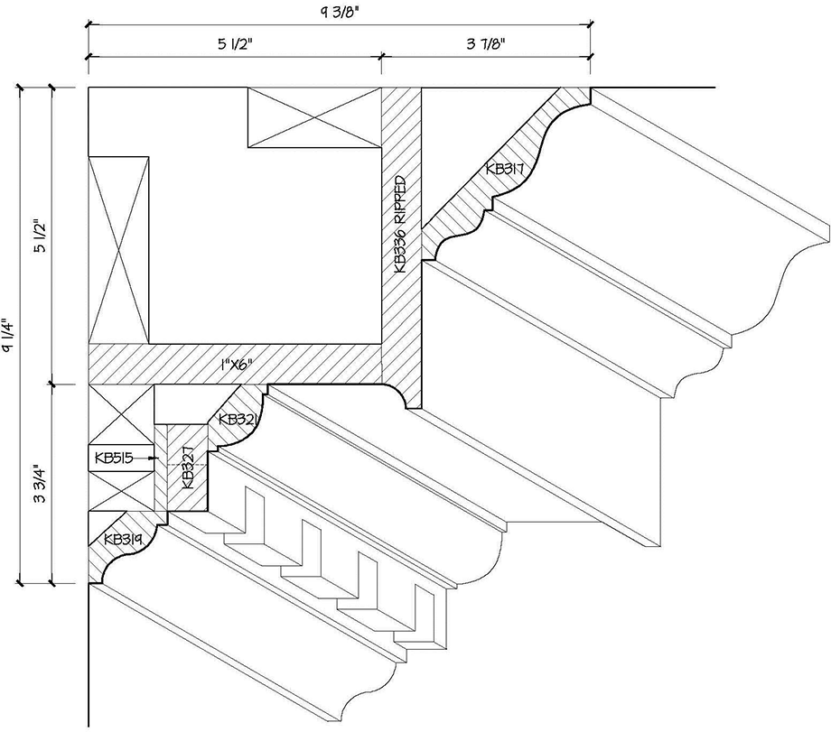 Georgian Dentil Crown Cornice Bed Mould Kuiken Brothers