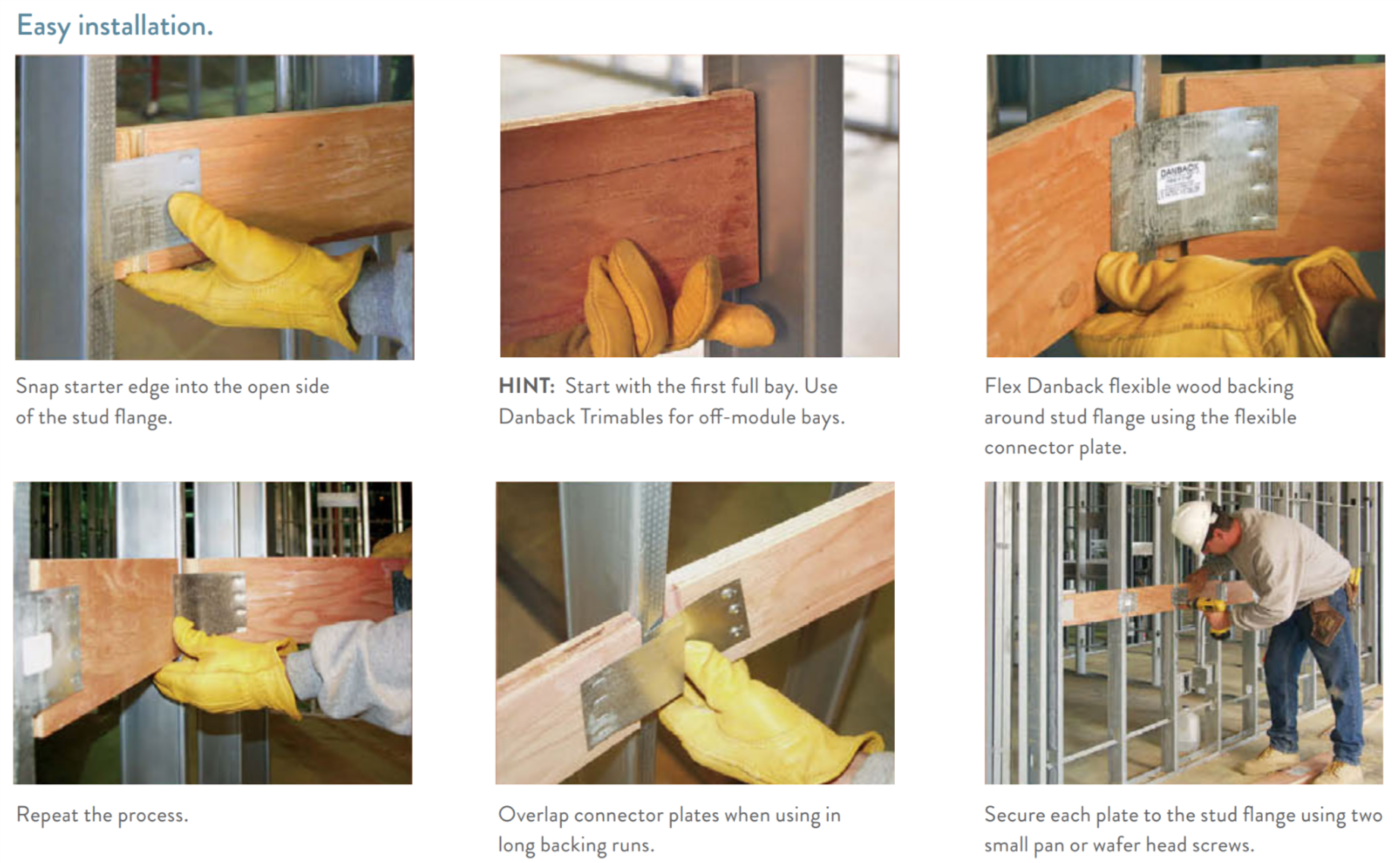 Danback Flexible Wood Backing System from ClarkDietrich InStock at