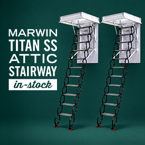 Marwin Titan SS Scissor Attic Stairway Now In-Stock at Kuiken Brothers NJ & NY