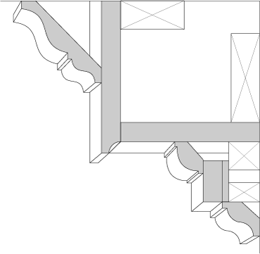 Georgian Dentil Crown Cornice Bed Mould Combination