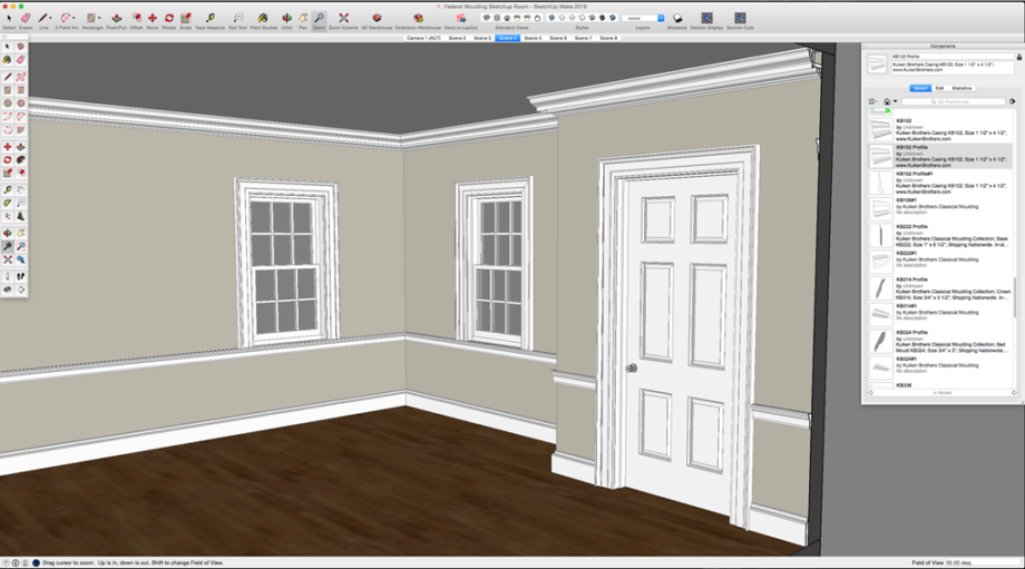 Kuiken Brothers Classical Moulding Available in SketchUp