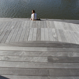 Iron Woods Garapa Gold Weathers To Same Silver-Gray Patina as Ipe - In-Stock at Kuiken Brothers in NJ & NY