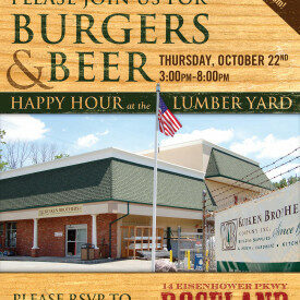 Roseland Burgers & Beer Dinner Thursday Oct 22 3pm - 8pm
