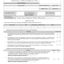 Paycheck Protection Program (PPP) Application Form and Information Sheet for Borrowers