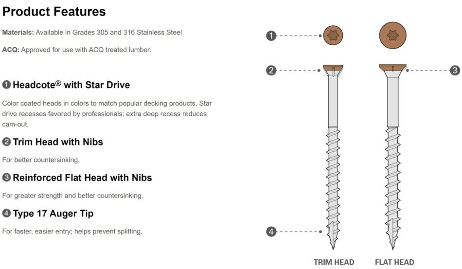 Choosing The Correct Color Match Screw for Your Trex Deck Boards