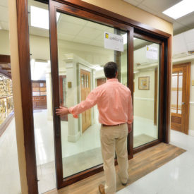 Weiland Liftslide Door Display Installation at Kuiken Brothers Midland Park, NJ Millwork Showroom